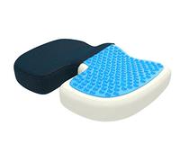 bonmedico Cuscino Sedia Ufficio Cuscino per Sedile Cuscini Ergonomico Cuscino Ortopedico Memory Foam con Gel Rinfrescante per Dolore Coccige, Piaghe da Decubito, Cuscino Auto Large, Blu Mesh
