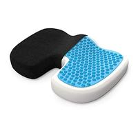 bonmedico Cuscino Sedia Ufficio Cuscino per Sedile Cuscini Ergonomico Cuscino Ortopedico Memory Foam con Gel Rinfrescante per Dolore Coccige, Piaghe da Decubito, Cuscino Auto Large, Nero Velours