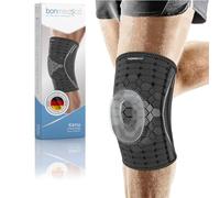 bonmedico Ginocchiera Ortopedica - Tutore Ginocchio Ginocchiera Sportivo per Rotula e Menisco, Fascia Ginocchio Traspirante per Palestra, Fitness, Uomo Donna, Supporto in Neoprene Nero e grigio XXL