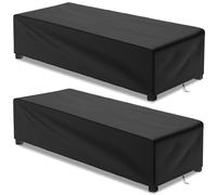 Bonna 2 copertura per lettino da giardino con coulisse regolabile, impermeabile, resistente ai raggi UV, antistrappo, pesante 500D Oxford, copertura per lettino da giardino, 200 x 68 x 30 cm (2)