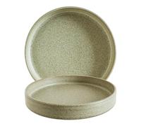Bonna Adelfa Ripple - Piatti impilabili profondi, 23 cm, set da 6 pezzi, 415 ml, porcellana verde, forno a microonde e lavabile in lavastoviglie, stoviglie moderne per tutti i giorni e la gastronomia