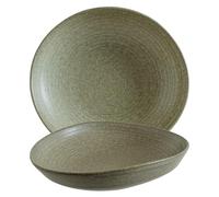 Bonna Adelfa Ripple - Set di 6 piatti piani profondi Ø 26 cm | porcellana verde | piatti fondi per tutti i giorni, occasioni e gastronomia | lavabili in lavastoviglie e adatti al microonde |