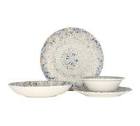 Bonna Set di stoviglie (Medium) - Luca Mosaic - 24 pezzi - 6 Persone - Porcellana