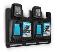 bonna Supporto da parete per batteria Makita e caricabatterie, avvitatore a batteria, supporto da parete Makita, con robusto supporto per batteria da 4 pezzi e supporto per caricabatterie