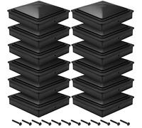 Bonna tappi per pali di legno, 7x7 cm, 24 pezzi, tappi di copertura in plastica per pali di recinzione con viti | Nero (24 pezzi)