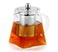 BONNACC Teiera in Vetro Teiera Da Con Filtro Infusore in Acciaio Inossidabile Resistente Al Calore Perfetto Per Tè E Caffè (500ml)
