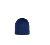 Bonnet enfant buff laine merino reversible bleu cannelle