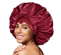 BONNET QUEEN Cuffia Seta Capelli Notte Cofano Satin per Donna Arricciata L Borgogna