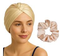 Bonnet Sleep Cap, 2 pezzi con 1 cuffia regolabile e 1 fascia per capelli, cappuccio per dormire per tutte le taglie e tipi di capelli, cappello in seta protegge i capelli da rotture e doppie punte
