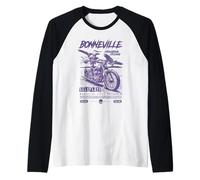 Bonneville Salt Flats Motorcycle Racing Vintage Biker Maglia con Maniche Raglan