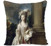 BONNIU Federa Copricuscino Decorativo 45X45 cm Coperture Cuscini Velluto con Cerniera Ritratti Donne Rinascimentali Rococò Art Deco - Gainsborough - Signora Graham GB081