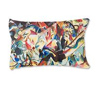 BONNIU Federa Copricuscino Velluto con Cerniera 50X90 cm Fodera Cuscino Decorativo Astratto Taglia King - Kandinsky - Composizione 6 1913 A0053