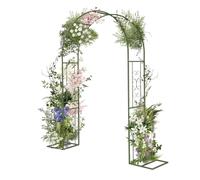Bonnlo Arco metallico resistente per rose,Supporto rampicanti per piante da giardino, Arco per portone per giardino, prato e matrimoni,Adatto per interno ed esterno, 217 x 40 x 230,5 cm,Verde