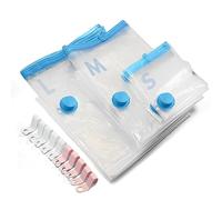 Bonny*D |6 Sacchetti Sottovuoto Vestiti Viaggio |Buste Sottovuoto Vestiti 90 Micron |Sacchi Sottovuoto Vestiti 3 Misure |Sacchi Sottovuoto Piumoni |Qualità Superiore + 10 Appendini Salvaspazio