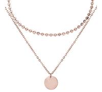 BONNYBIRD® Collane Estive Donna Oro Rosa Collana Boho Doppia Acciaio Inossidabile Chirurgico Inox Anallergici Senza Nichel Free Cerchio Strato Multifilo Gioielli Impermeabile Placcati Placcato Dorata