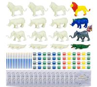BONNYCO Animali Gadget Compleanno Bambini Figure da Dipingere 16 Pezzi Regalini Fine Festa Compleanno, Regalino Fine Festa Dopo Invitati, Pensierini Kit Lavoretti Giungla Gadget Animali Giocattolo