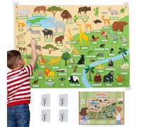 BONNYCO Lavagna di Feltro con 116 Figure di Animali della Giungla. Giochi Montessori e Regalo Compleanno Bambini dai 3-8 Anni. Pannello Sensoriale per Autismo, Giocattoli Educativi