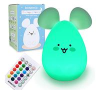 BONNYCO Luce Notturna Bambini con Telecomando e Sensore Tattile 16 Colori. Lampada Notturna per Bambini con Timer, Lucina Notte Bimbi Silicone BPA Free. Topo Lampada, Camaretta Led per Bambina