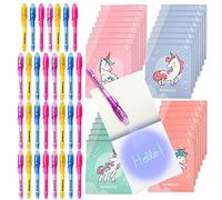 BONNYCO Penna Invisibile e Taccuino 32 Pezzi Unicorno Gadget Compleanno Bambini, Regalini Fine Festa Compleanno, Regalino Fine Festa Giocattoli Pignatta, Gadget Bambini Unicorno Bambina Bomboniere