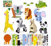 BONNYCO Puzzle 3D Bambini Animali della Giungla Pack 8. Giochi Bambini Educativi Giocattoli, 3D Puzzle Bambino e Bambina. Regalo Bambino 6 7 8 9 10 Anni, Regali Giochi Creativi Compleanno Natale