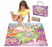BONNYCO Puzzle Bambini XXL Castello Fantastico 48 Pezzi Grandi. Puzzle Gigante di 92 x 62 cm Giochi per Bambini. Regalo Bambina e Bambino Educativi 2-8 Anni