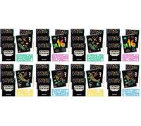 BONNYCO Scratch Art Bambini, 16 Set con Quaderno da Grattare, Stencil e Penna in Legno. Gadget Compleanno Bambini, Regalini Fine Festa. Premi e Pensierini per Alunni 3-12 Anni (Confezione da 2)