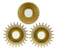 BONNYCO Specchio da Parete 3 Pezzi. Specchio Rotondo da Parete per Decorazioni Casa, Camera Letto e Soggiorno. Specchiera Dorato Decorativo Appendere, Idee Regalo Originali Donna, Mamma Compleanno