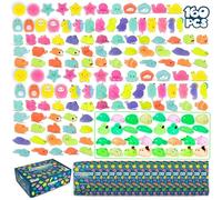 BONNYCO Squishy Piccoli Gadget Compleanno Bambini, Pack 160 Mini Giochi. Regalini Fine Festa Compleanno Bambini che si Illuminano al Buio, Regalino Fine Festa Dopo Invitati. Mochi Kawaii Gadget