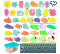 BONNYCO Squishy Piccoli Gadget Compleanno Bambini, Pack 40 Mini Giochi. Regalini Fine Festa Compleanno Bambini che si Illuminano al Buio, Regalino Fine Festa Dopo Invitati. Mochi Kawaii Gadget