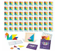 BONNYCO Tangram Legno Bambini, 60 Mini Giochi per Gadget Compleanno Bambini | Pack di Rompicapo per Regalini Fine Festa Compleanno, Regalino Invitati. Persierini per Feste, Mini Puzzle per Gadget Scuola
