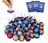 BONNYCO Trottola Bambini Legno Pack 40 Spazio. Trottole Gadget Compleanno Bambini, Mini Giochi Regalini Fine Festa Compleanno. Regalino Fine Festa Dopo Invitati, Pensierini Giochini Scuola Galassia