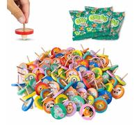 BONNYCO Trottola Bambini Legno Pack 80 Animali Giungla. Trottole Gadget Compleanno Bambini, Mini Giochi Regalini Fine Festa Compleanno. Regalino Fine Festa Dopo Invitati, Pensierini Giochini Scuola