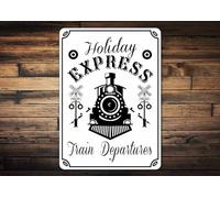 Bonoff Cartello con scritta "Holiday Express", treno natalizio, decorazione per treno, regalo di Natale, amanti del treno, amanti del Natale, decorazione per treno, 30,5 x 20,3 cm