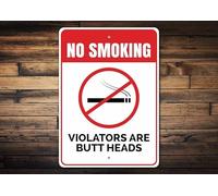 Bonoff Cartello con scritta "No Smoking, No Smoking Signs", decorazione con teste di testa, decorazione per la casa, cartello decorativo, decorazione per la stanza, cartello in metallo di qualità, 14