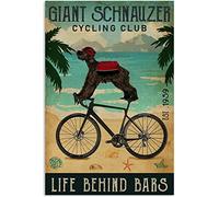 Bonoff Cartello in metallo con scritta in inglese "Cycling Club" "Giant Schnauzer, cartello in metallo, 30,5 x 20,3 cm