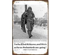 Bonoff Cartello in metallo con scritta "This is As Far As The Bastards are Going 82nd Airborne Division, cartello militare da 20 x 12"