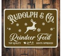 Bonoff Cartello Rudolph, con renna Rudolph, simpatica targa per gli amanti delle renne, decorazione per Natale, cartelli natalizi, cartello per vacanze e vacanze, 14 x 20,3 cm