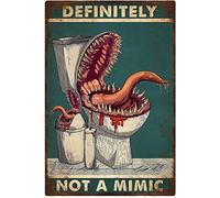 Bonoff Definitely Not A Mimic Dice Game Living Toilet Decor Posterch Vintage Decor Poster Wall Art Decor Metal Sign Poster 20 x 30 cm