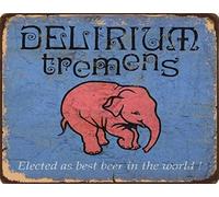 Bonoff Delirium Tremens Targa in metallo, decorazione da parete, per casa, bar, garage, fattoria, regalo di compleanno, anniversario, inaugurazione della casa, 14 x 20,3 cm