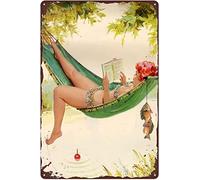 Bonoff Divertente pesca Pin Up Girl Hilda Girl Retro Ativeubby Girl Vintage Decor Poster Wall Art Decor Metal Sign Poster 20 x 30 cm