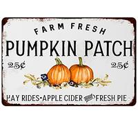 Bonoff Farm Fresh Pumpkin Patch Vintage Home Decor Poster Decor Poster Wall Art Tin Sign Decor Poster Poster Poster in metallo 20 x 45 cm