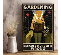 Bonoff Gardening Because Murder Is Wrong Bar Coffeeationigns, poster da parete con decorazione in metallo, 20 x 30 cm