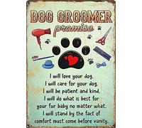 Bonoff Groomer Promise Dog Groomingalon Dog Amante Regalo Pet Toelettatura Dog FootprintsRetro Vintage Decor Poster Wall Art Decor Poster Poster Metallo Poster 20 x 30 cm