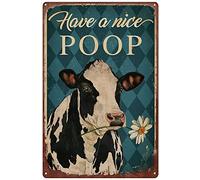 Bonoff Have A Nice Poop Cow Vintage Decor Poster Wall Art Decor Poster Poster Metallo 20 x 30 cm