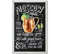 Bonoff Moscow-Mule Alcoholic Cocktail Vintage Outhouse Targa in metallo vintage cartello garage casa decorazione da parete poster vintage 14 x 20,3 cm targa in latta