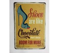 Bonoff Shoes are Like Chocolate Vintage Antique Sign Vintage Metal Tin Sign Garage Decor Man Cave Sign Tin Sign Vintage Retro Outdoor Street Garage Metal Aluminum Tin Sign 14 x 20,3 cm