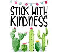 Bonoff Stick with Kindness Cactus Classroom Theme Cactus Classroom Fiesta insegnante cartello vintage metallo alluminio latta cartello da parete poster per anniversario, compleanno, Natale