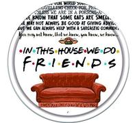 Bonoff Targa in latta con scritta "Friends TV Show", in This House, rotonda, vintage, vintage, decorazione da parete, per bar o garage, 30,5 x 30,5 cm