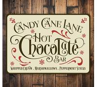 Bonoff Targa in latta con scritta in inglese "Hot Chocolate Drinks", Hot Chocolate Drinks, Hot Chocolate Bar, Holiday Treat, Cute Holiday Decor, regalo per cucina, cucina, cucina di Natale, 14 x 20,3