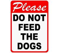 Bonoff Targa vintage in metallo e alluminio con scritta "Please Do Not Feed The Dogs", decorazione da parete, per anniversario, compleanno, Natale, inaugurazione della casa, 14 x 20,3 cm